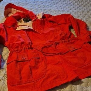 Eddie Bauer  Bright Red Raincoat